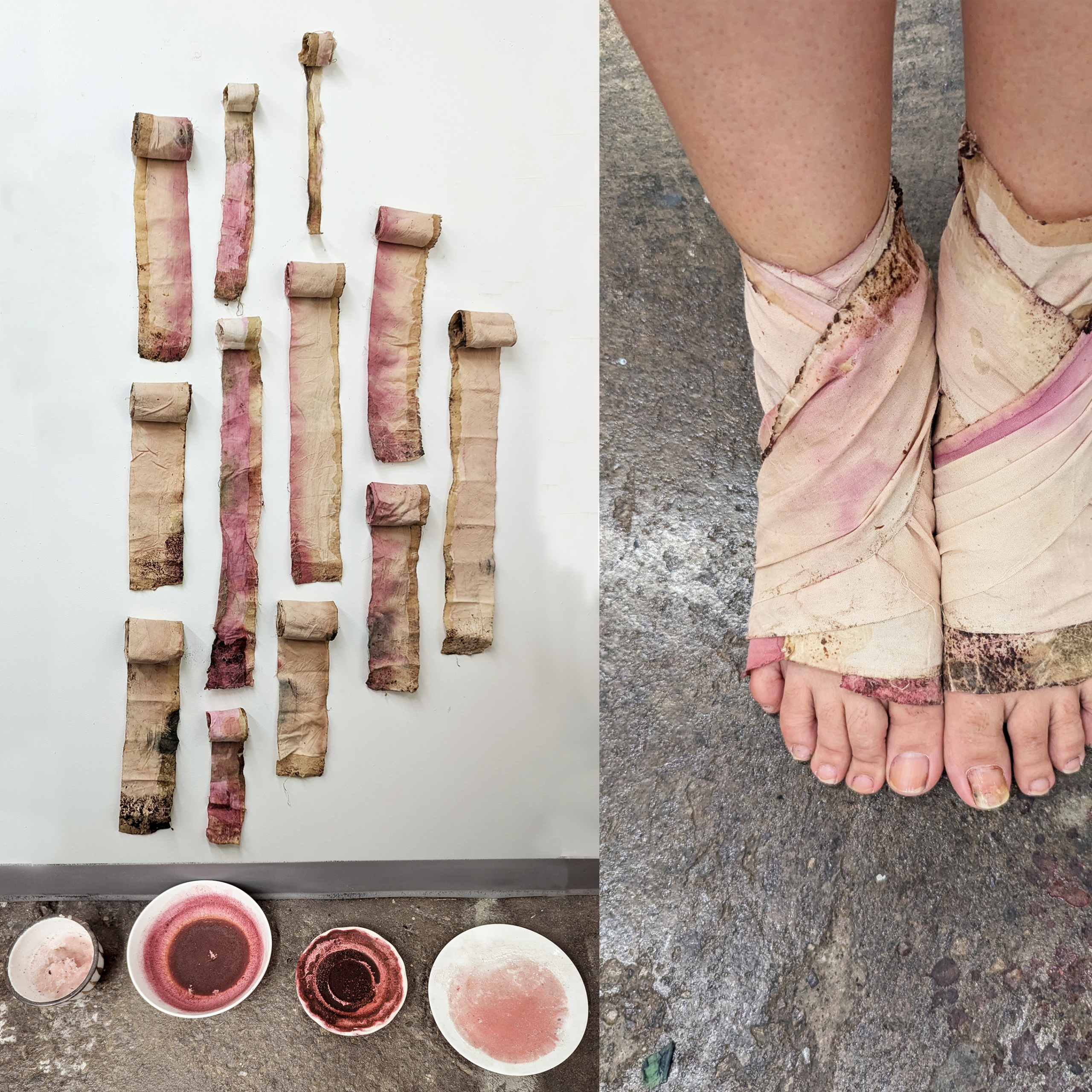 installation pink ribbons
